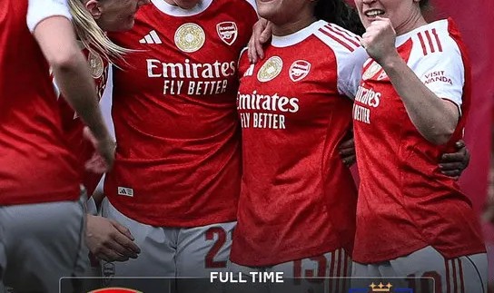 阿森纳女足2-1逆转里昂占得欧冠半决赛先机，史密斯破门